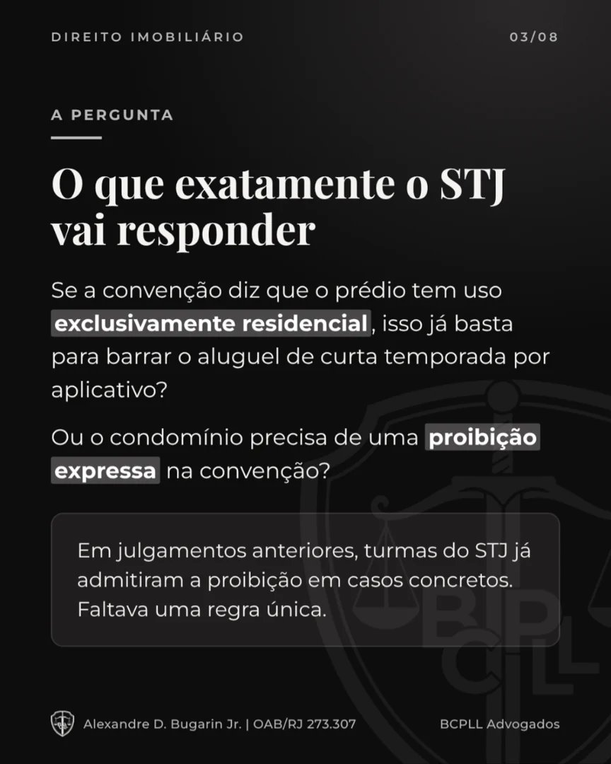 O que exatamente o STJ vai responder