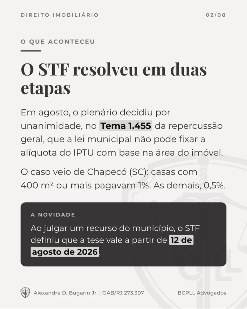O STF resolveu em duas etapas